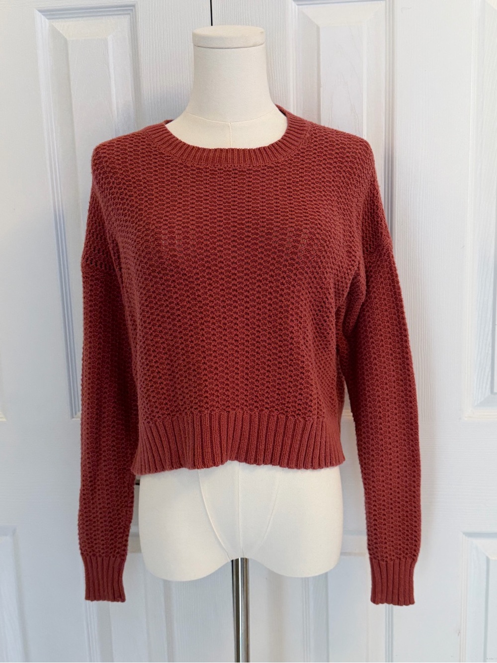 Aéropostale Rust Textured Knit Cropped Sweater Women’s XS
